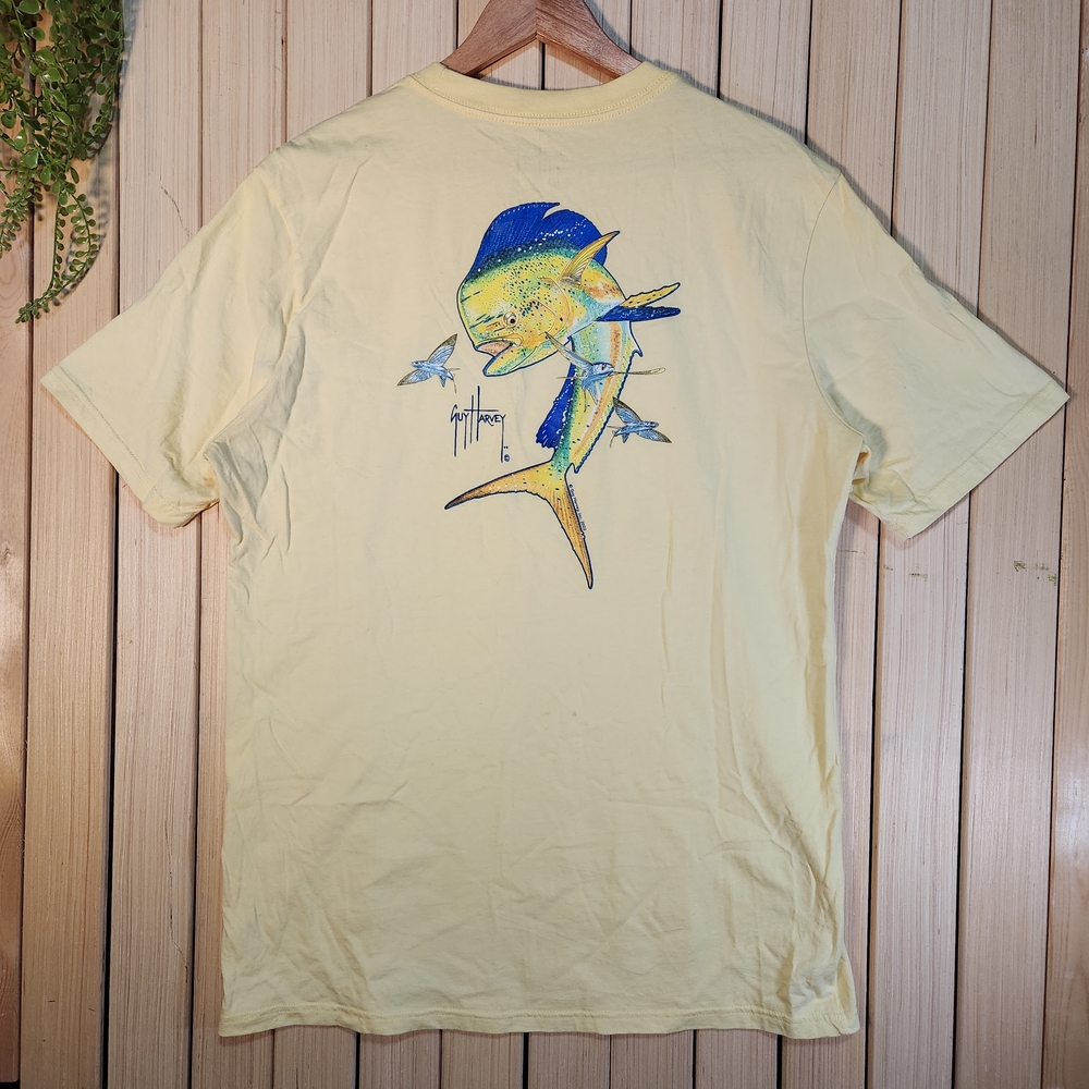 Guy Harvey T shirt Blue Fish Design Size L